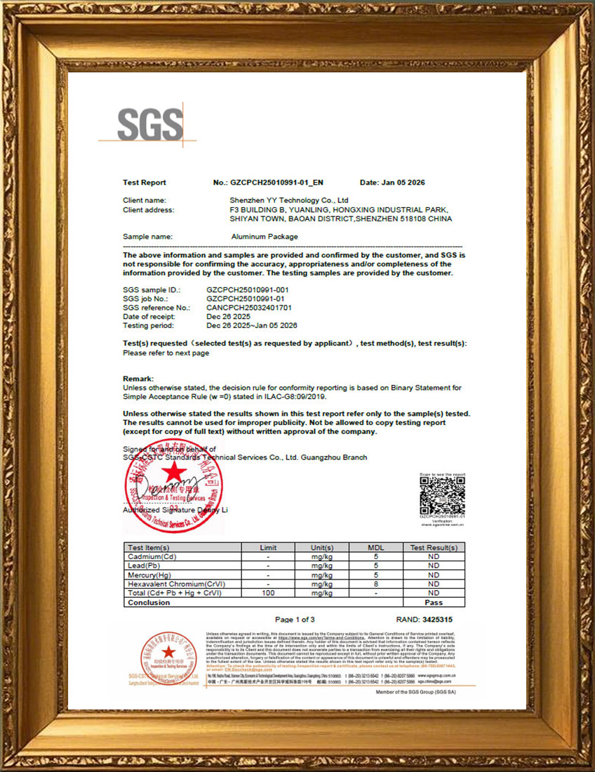 SGS Heavy Metal Migration Test